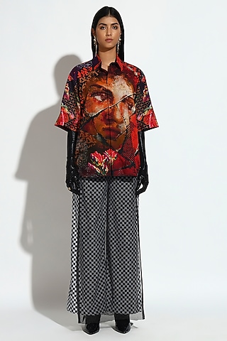 Multi-Colored Cotton Geometric Printed Shirt by BluntBuck