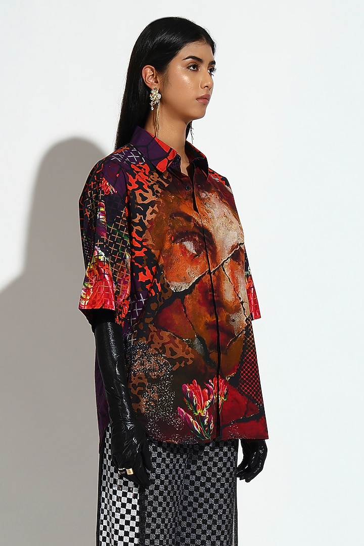 Multi-Colored Cotton Geometric Printed Shirt by BluntBuck at Pernia's Pop Up Shop