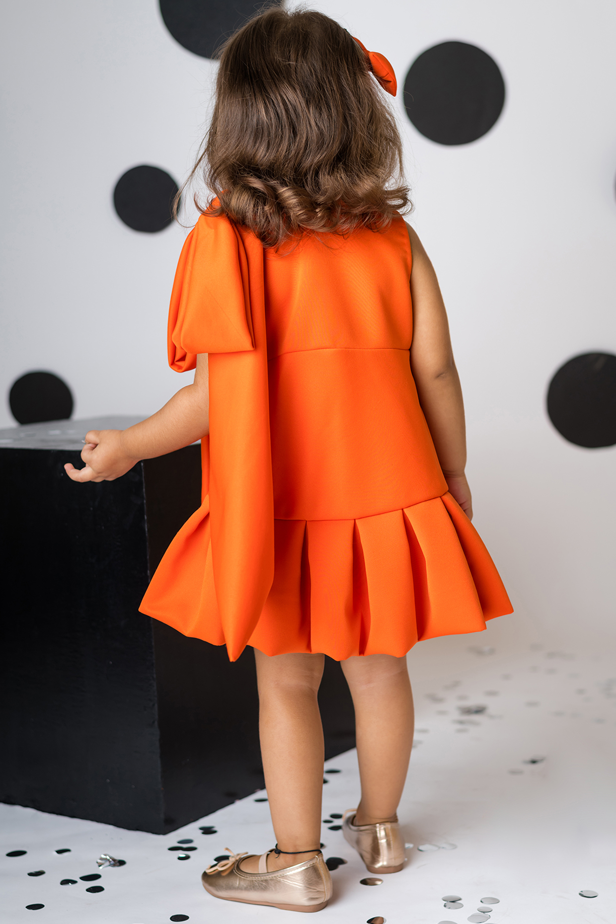 Orange scuba dress cheap