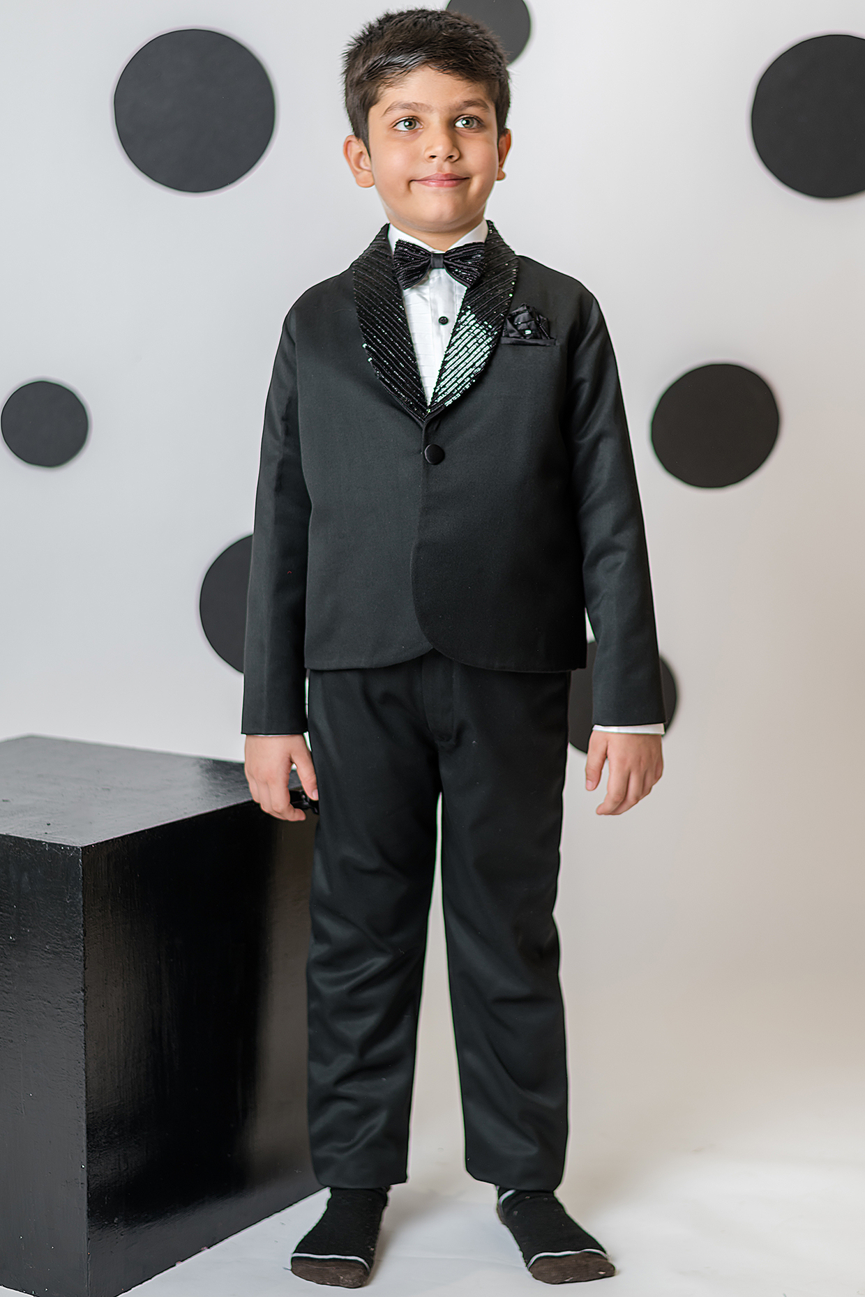 Boys black discount and white tuxedo