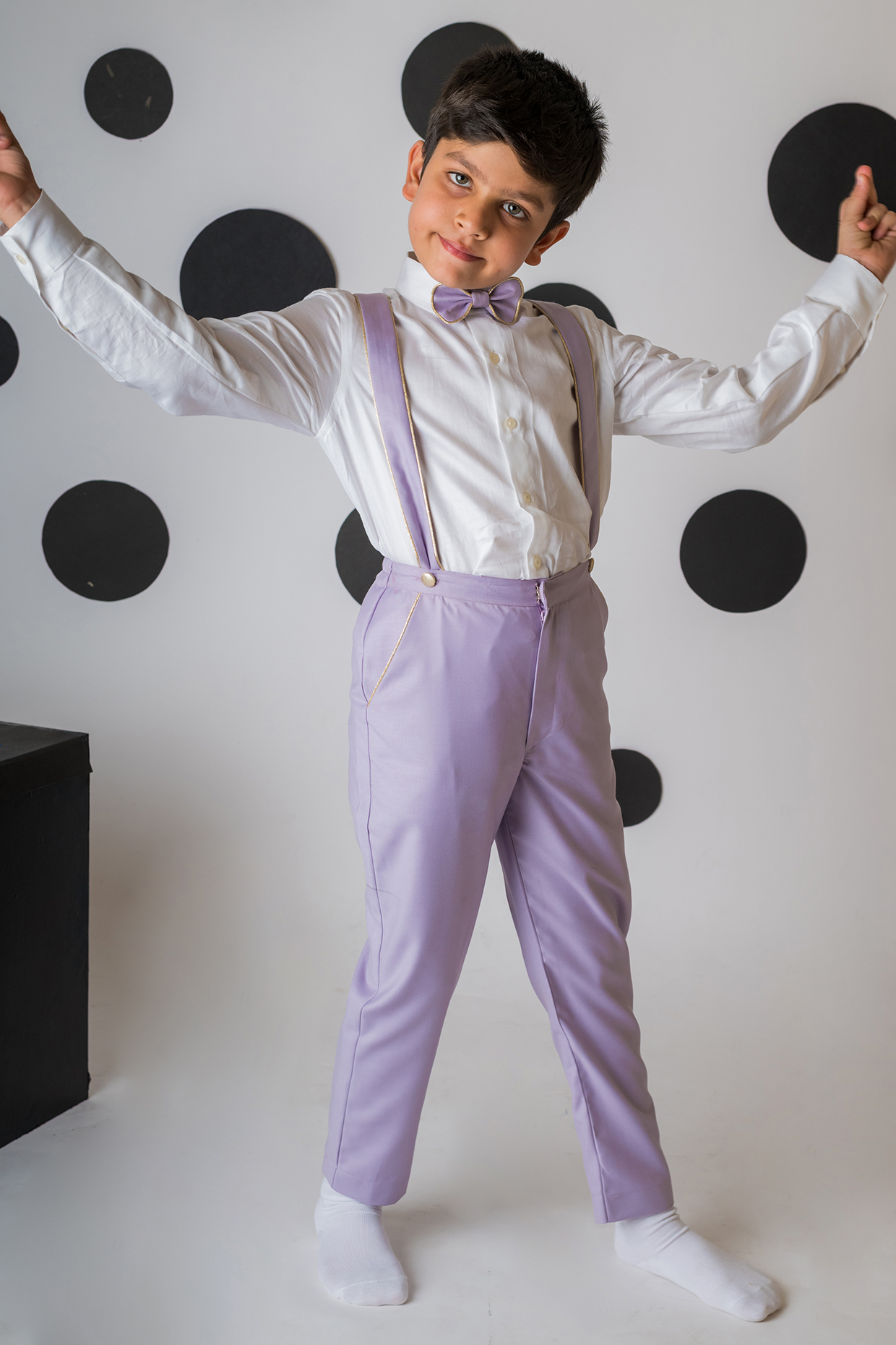 Lavender baby boy outfit top
