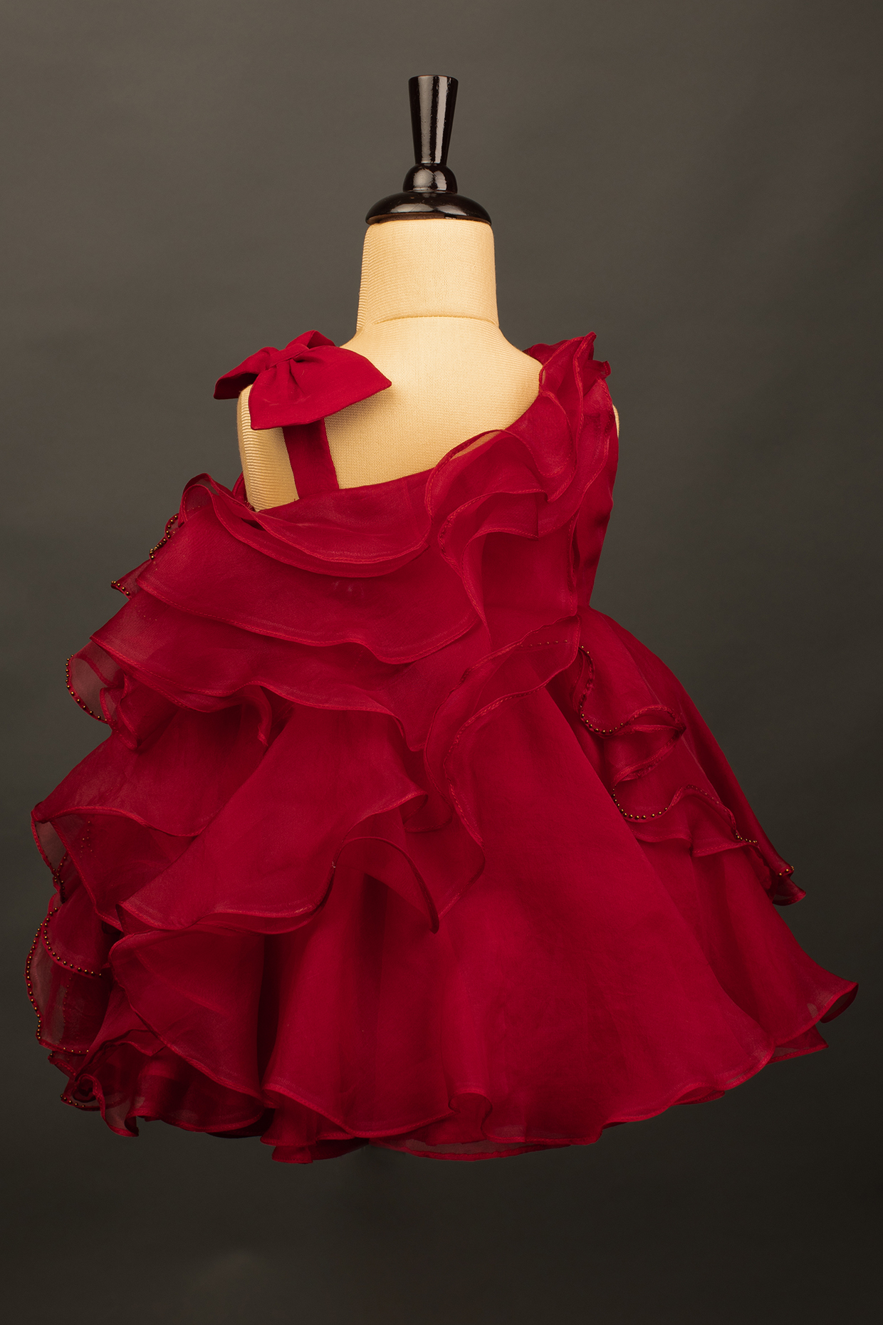 Dark red frock sale