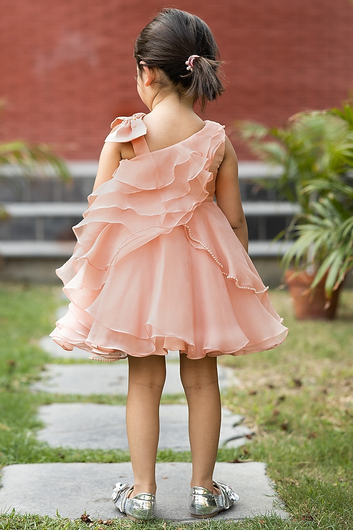 Soft Pink Embroidered Dress With Hair Accessory by Ba Ba Baby clothing co. at Pernia's Pop Up Shop