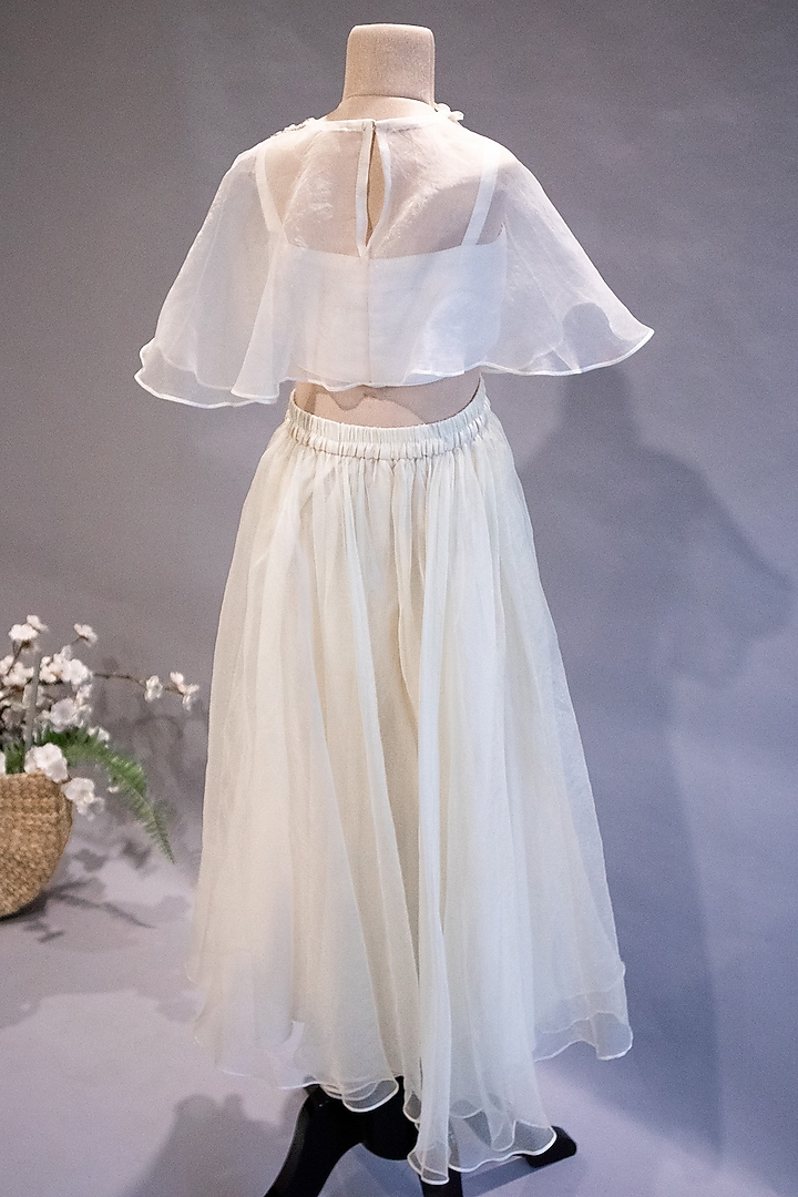 Ivory Organza Sharara Set With Hair Accessory by Ba Ba Baby clothing co. at Pernia's Pop Up Shop
