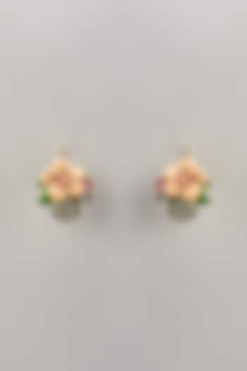 Gold Finish Stud Earrings by Brashbug at Pernia's Pop Up Shop