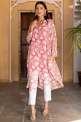 White Cotton Pant Set by Inara Jaipur