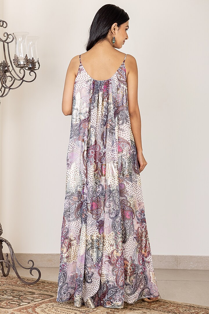 White Georgette Spaghetti Summer Dress by Inara Jaipur at Pernia's Pop Up Shop