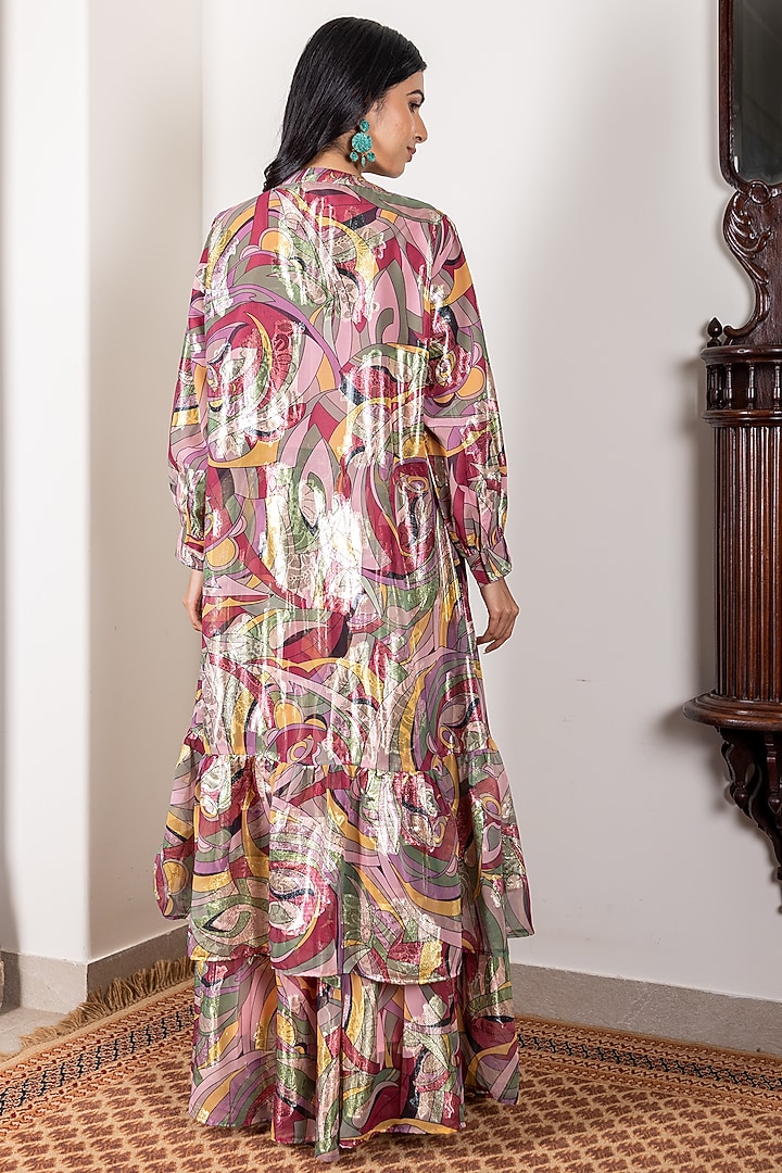 Multi-Colored Georgette Skirt Set by Inara Jaipur at Pernia's Pop Up Shop