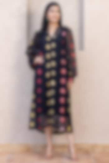Black Polka Dotted Dress by Inara Jaipur
