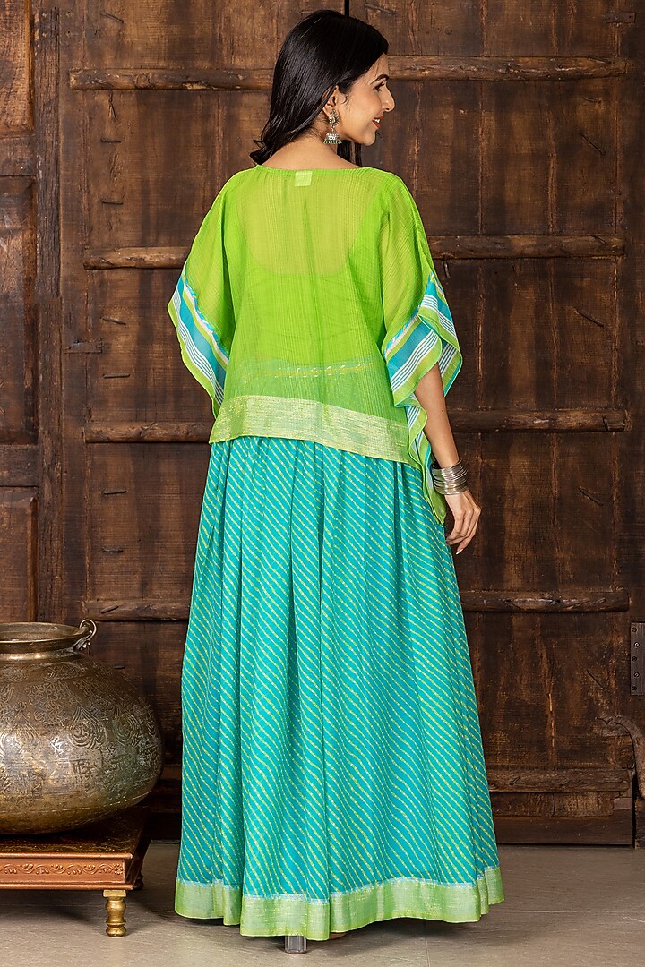 Sea Green Printed Lehenga Set by Inara Jaipur at Pernia's Pop Up Shop