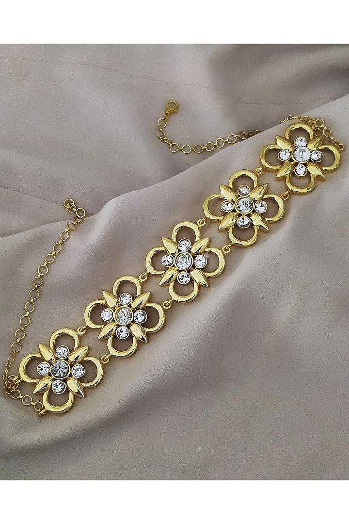 Gold Plated Swarovski Adjustable Choker Necklace by BBLINGG at Pernia's Pop Up Shop
