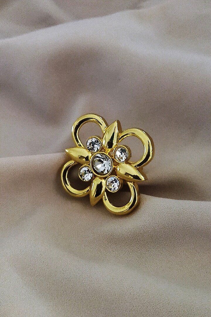 Gold Plated Swarovski Adjustable Ring by BBLINGG at Pernia's Pop Up Shop