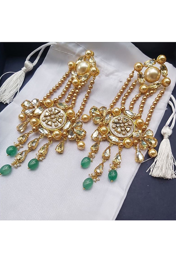 Gold Finish Statement Earrings by BBLINGG at Pernia's Pop Up Shop