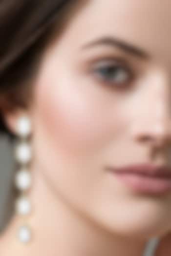 Gold Finish Swarovski Crystal Long Earrings by BBLINGG at Pernia's Pop Up Shop