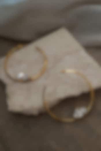 Gold Plated Swarovski Crystal Hoop Earrings by BBLINGG