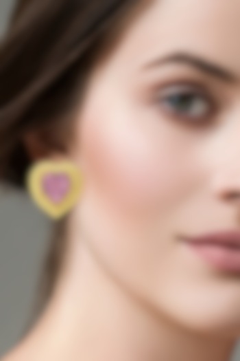 Gold Plated Swarovski Crystal Heart Earrings by BBLINGG at Pernia's Pop Up Shop