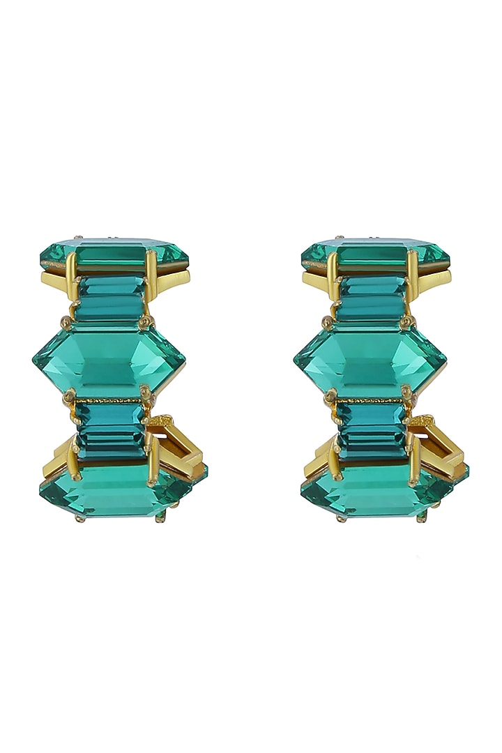 Gold Plated Swarovski Crystal Mini Hoop Earrings by BBLINGG at Pernia's Pop Up Shop