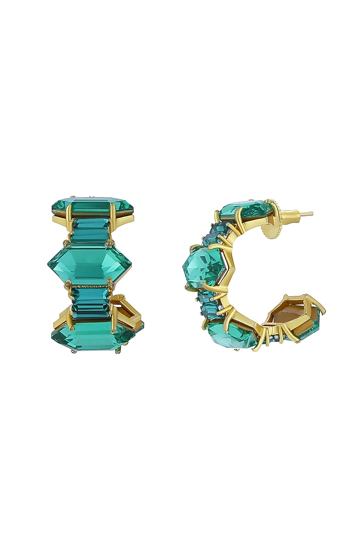 Gold Plated Swarovski Crystal Mini Hoop Earrings by BBLINGG at Pernia's Pop Up Shop