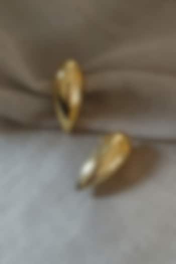 Gold Plated Brass Stud Earrings by BBLINGG