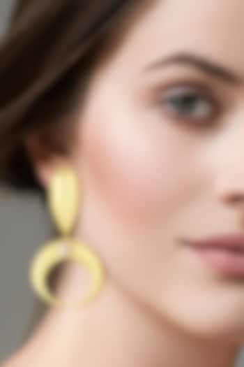 Gold Plated Baguette Crystal Dangler Earrings by BBLINGG at Pernia's Pop Up Shop