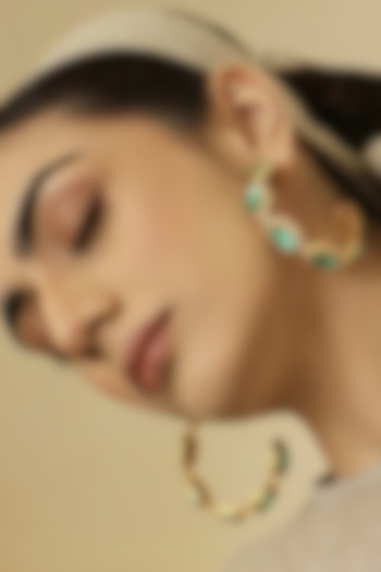 Gold Plated Swarovski Crystal Hoop Earrings by BBLINGG at Pernia's Pop Up Shop