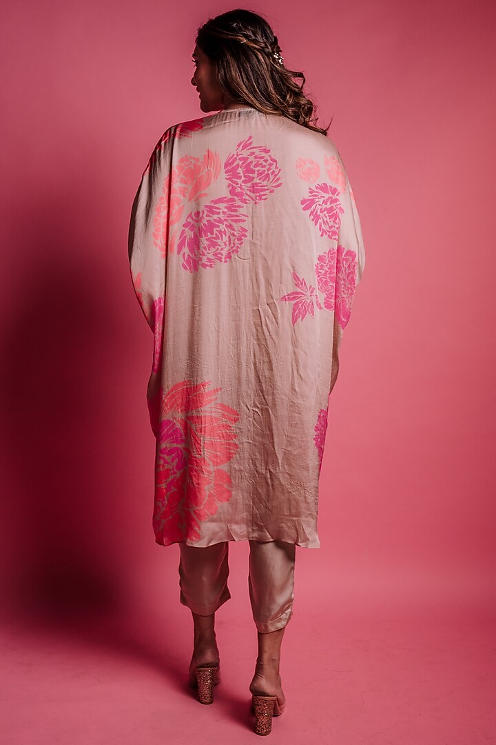 Champagne Beige Printed Kurta Set by Bandana Narula at Pernia's Pop Up Shop