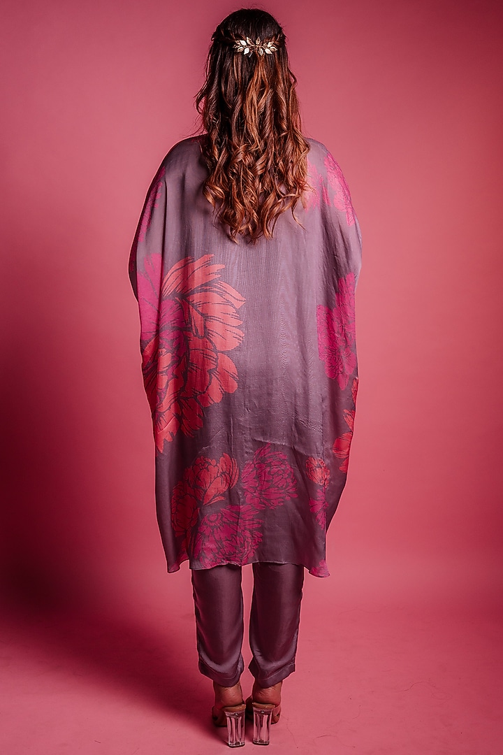 Dewberry Mauve Printed Kurta Set by Bandana Narula at Pernia's Pop Up Shop