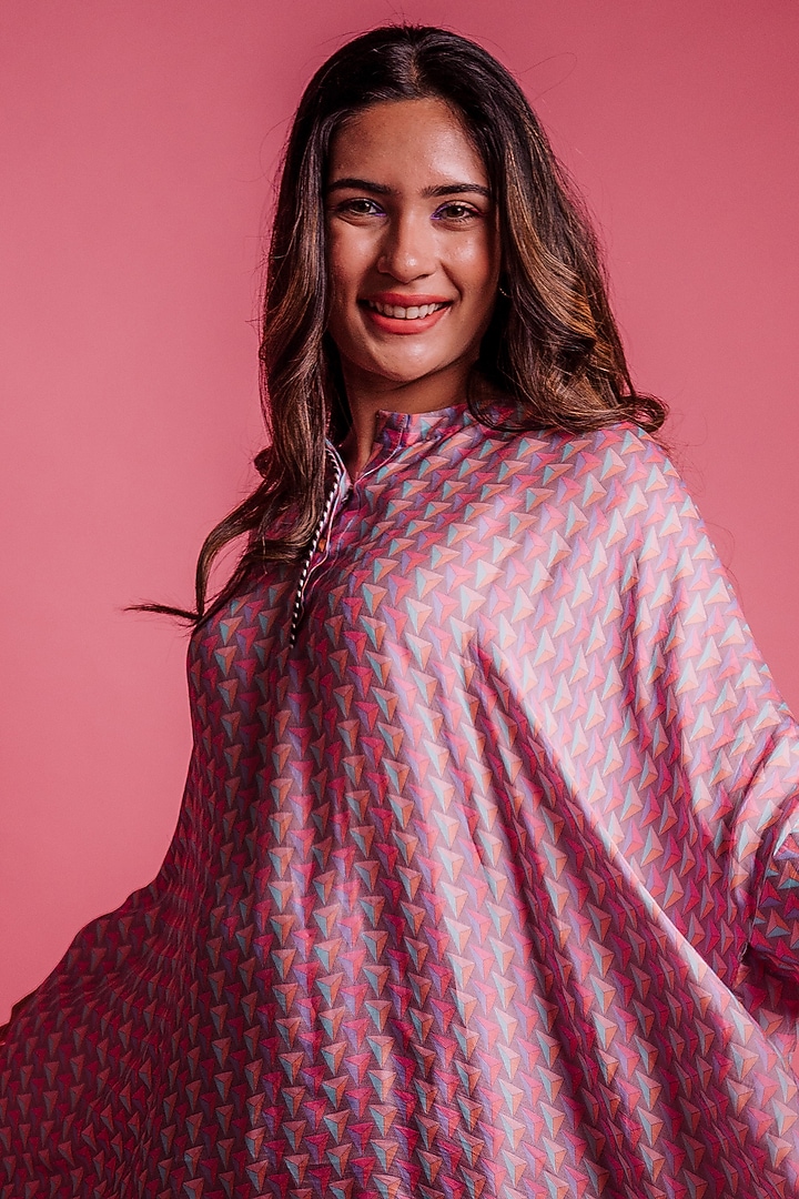 Dewberry Mauve Printed Tunic Set by Bandana Narula at Pernia's Pop Up Shop