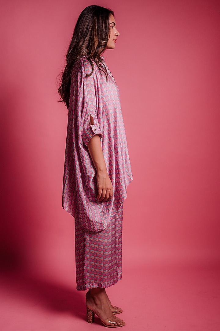 Dewberry Mauve Printed Tunic Set by Bandana Narula at Pernia's Pop Up Shop