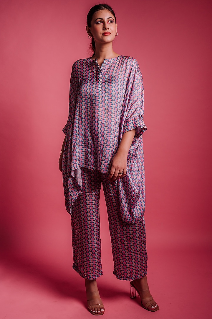 Dessert Blue Printed Tunic Set by Bandana Narula at Pernia's Pop Up Shop