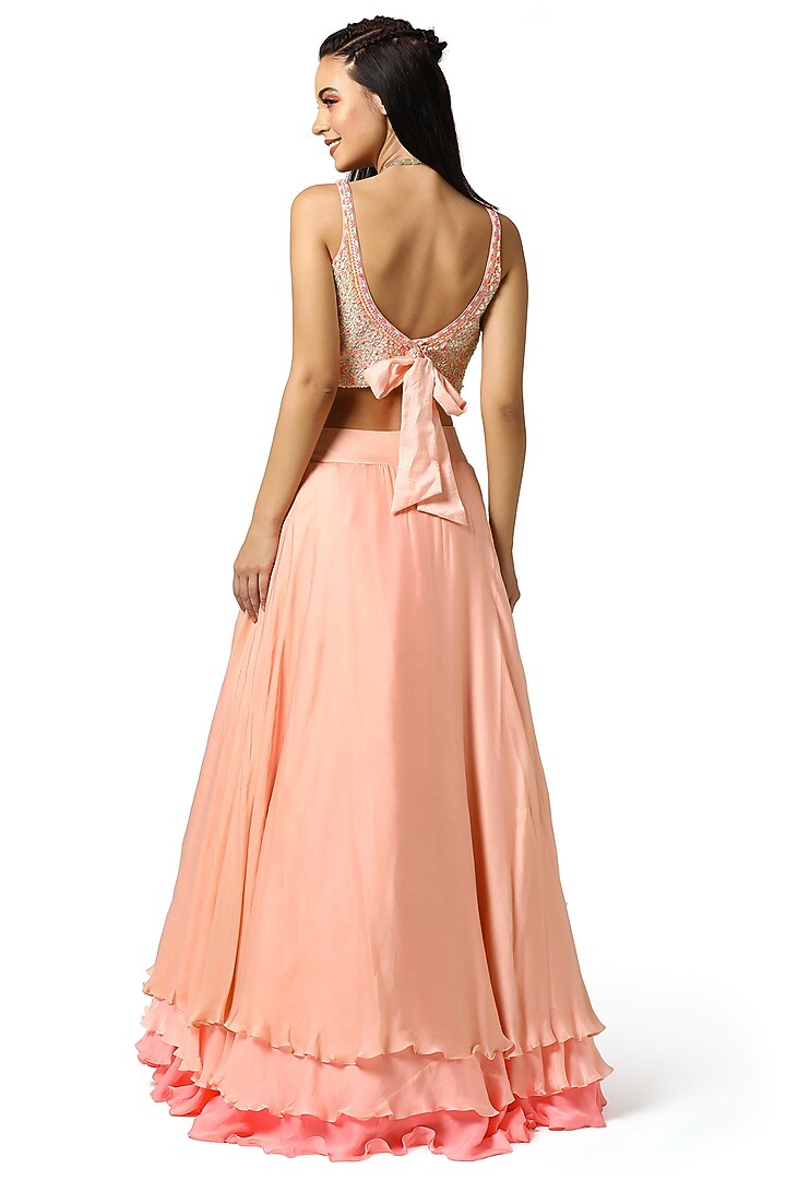 Pink Sequinned Wedding Lehenga Set by Bandana Narula at Pernia's Pop Up Shop