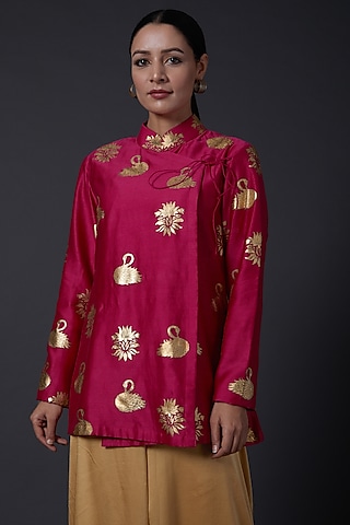 Fuchisa Block Printed Tunic by Balance by Rohit Bal