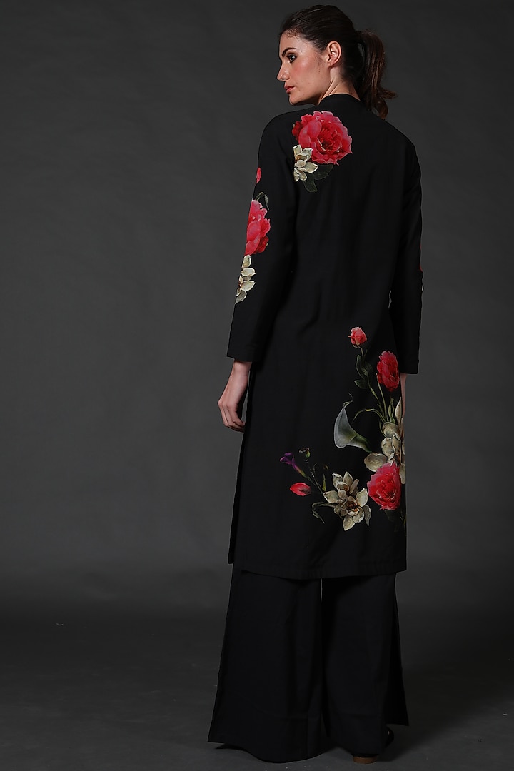 Black Chanderi Tunic Set by Balance by Rohit Bal at Pernia's Pop Up Shop
