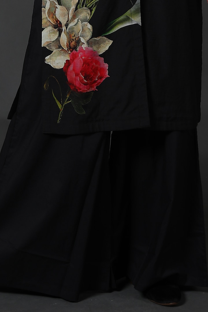 Black Chanderi Tunic Set by Balance by Rohit Bal at Pernia's Pop Up Shop