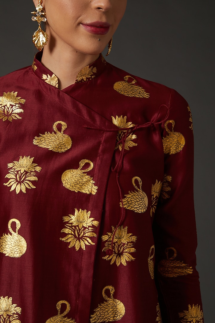 Wine Block Printed Tunic by Balance by Rohit Bal at Pernia's Pop Up Shop