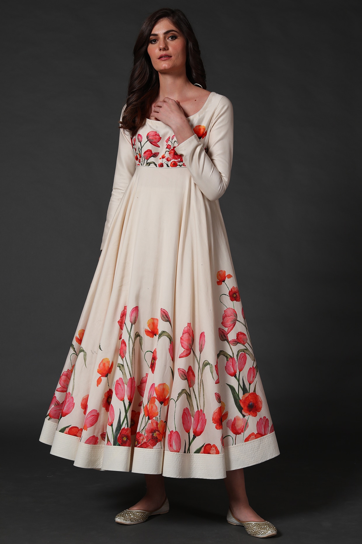 Balance by Rohit Bal Ivory Digital Printed Anarkali Set