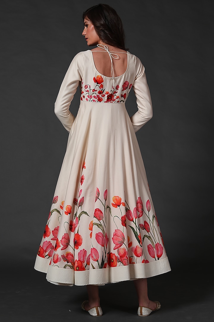 Ivory Digital Printed Party Wear Anarkali Set by Balance by Rohit Bal at Pernia's Pop Up Shop