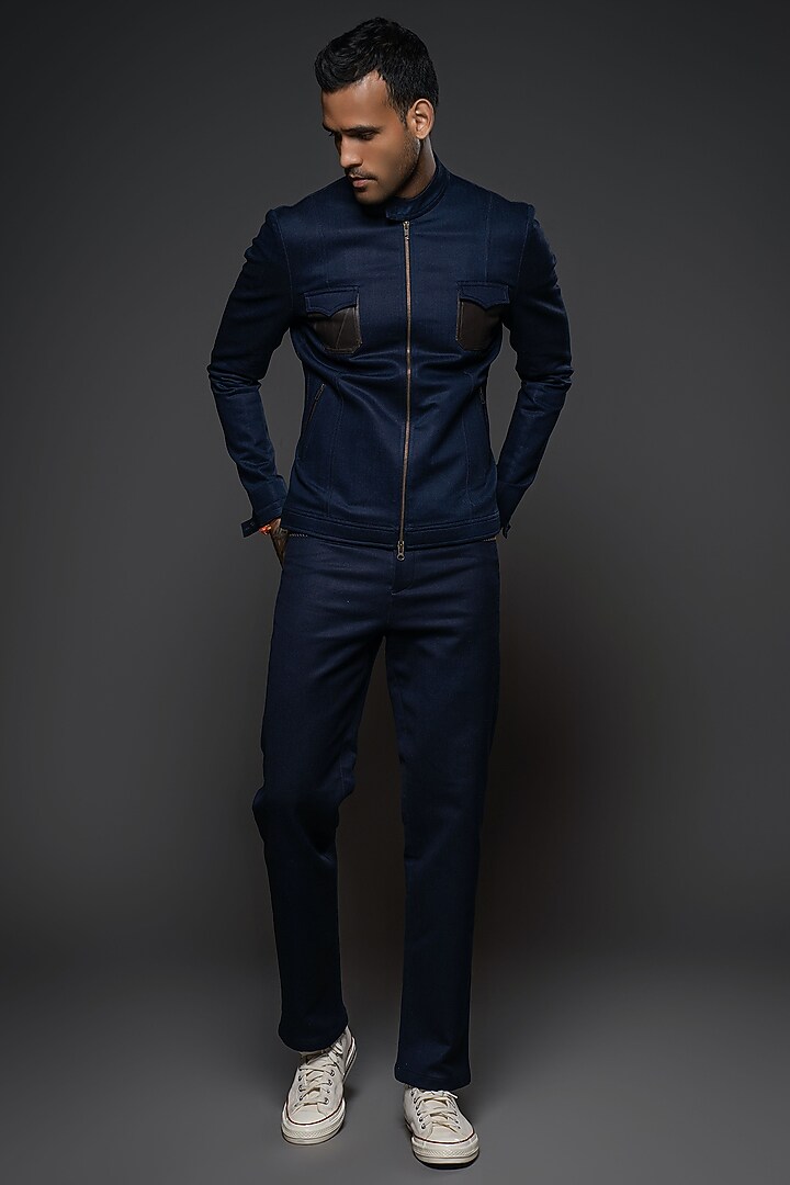 Indigo Denim Jacket by Balance by Rohit Bal Men at Pernia's Pop Up Shop