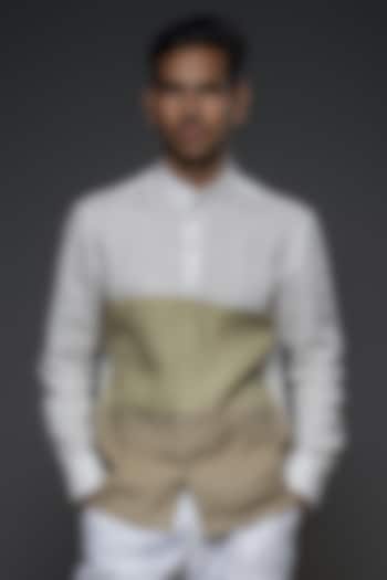Ivory Linen Party  start Shirt by Balance by Rohit Bal Men at Pernia's Pop Up Shop