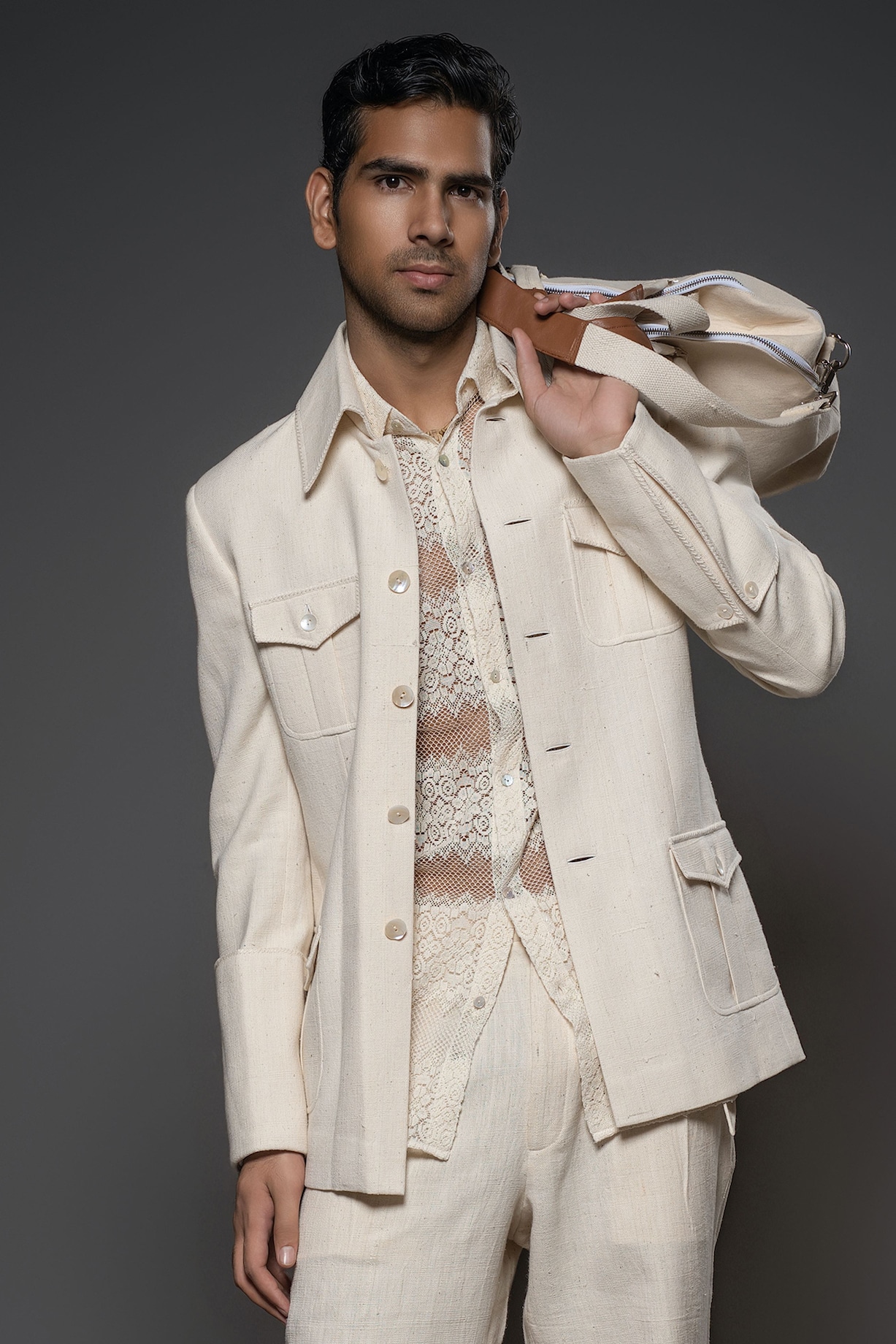 Khadi Cream Blazer Dress Buy Design O Stitch Men Beige Khadi