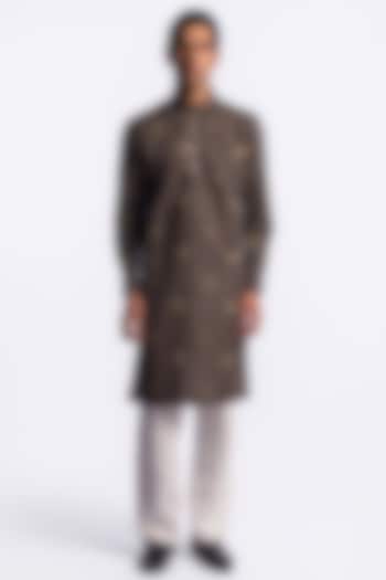 Multi-Colored Chanderi Digital Printed Kurta by Balance by Rohit Bal Men at Pernia's Pop Up Shop