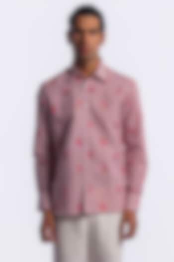 Pink Linen Digital Printed Party Wear Shirt by Balance by Rohit Bal Men at Pernia's Pop Up Shop