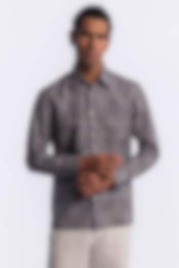 Grey Linen Digital Printed Party Wear Shirt by Balance by Rohit Bal Men at Pernia's Pop Up Shop