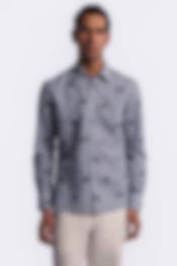 Grey Linen Digital Printed Party Wear Shirt by Balance by Rohit Bal Men at Pernia's Pop Up Shop