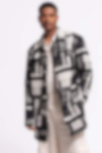 Ivory Linen Printed Jacket by Balance by Rohit Bal Men at Pernia's Pop Up Shop