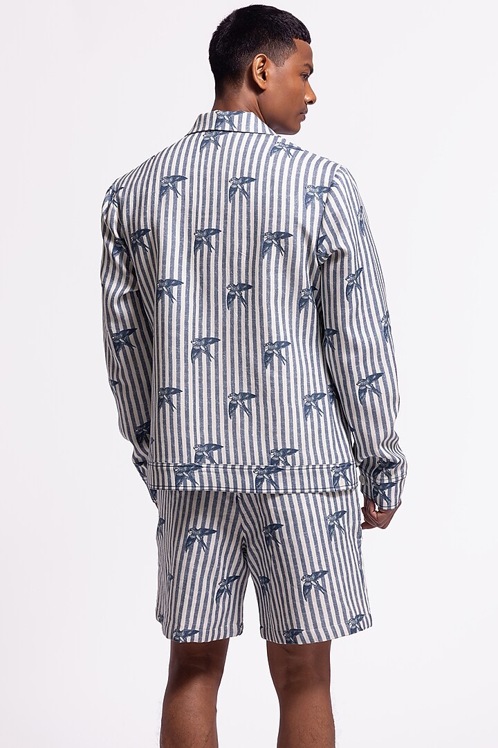 Ivory Linen Printed Jacket by Balance by Rohit Bal Men at Pernia's Pop Up Shop
