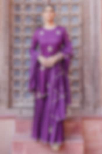Falsa Colored Mul Cotton Sharara Set by Brahmand By Vertika Kalra at Pernia's Pop Up Shop