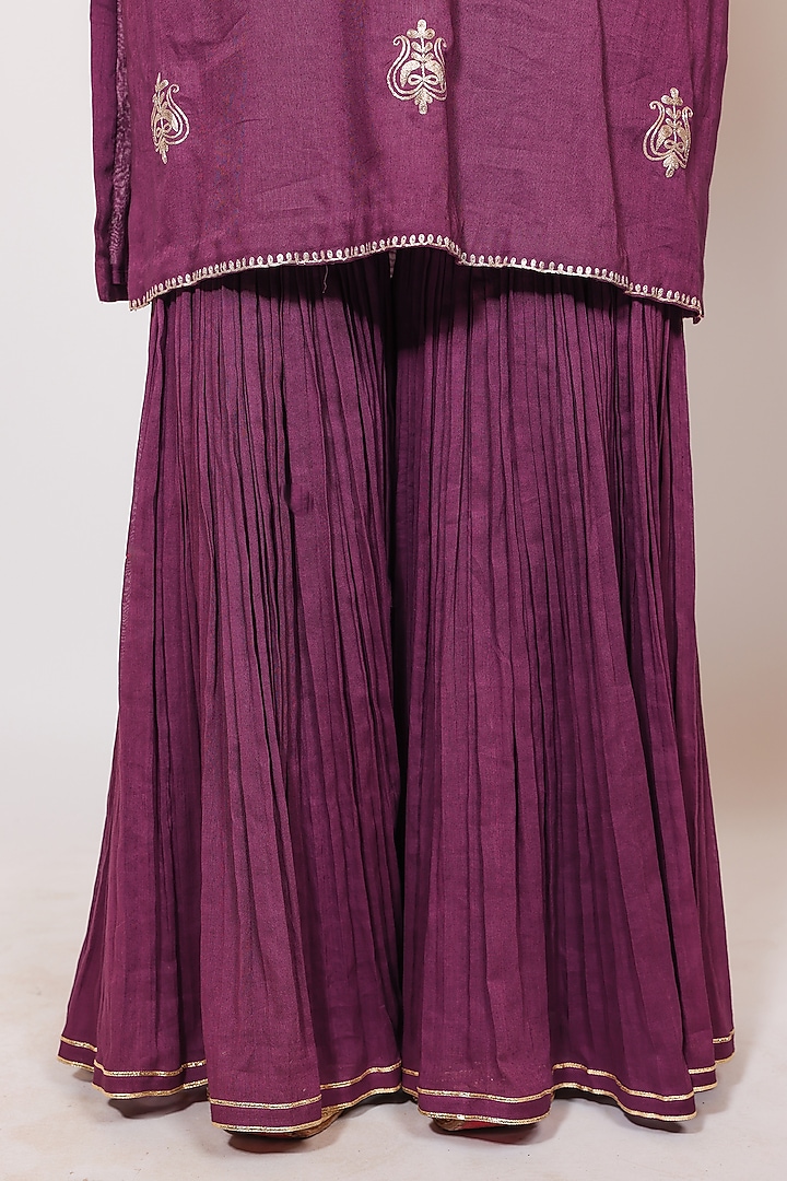 Falsa Colored Mul Cotton Sharara Set by Brahmand By Vertika Kalra at Pernia's Pop Up Shop