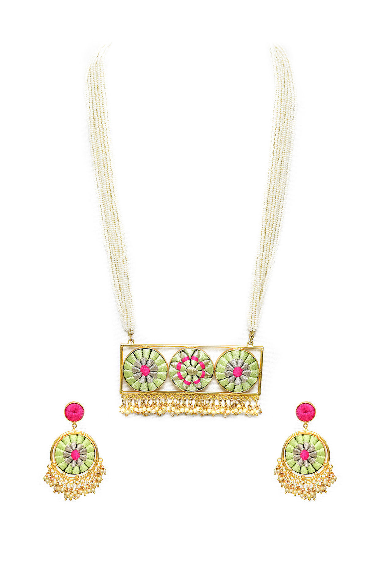 Gold Finish Three Toned Necklace Set by Bauble Bazaar at Pernia's Pop Up Shop