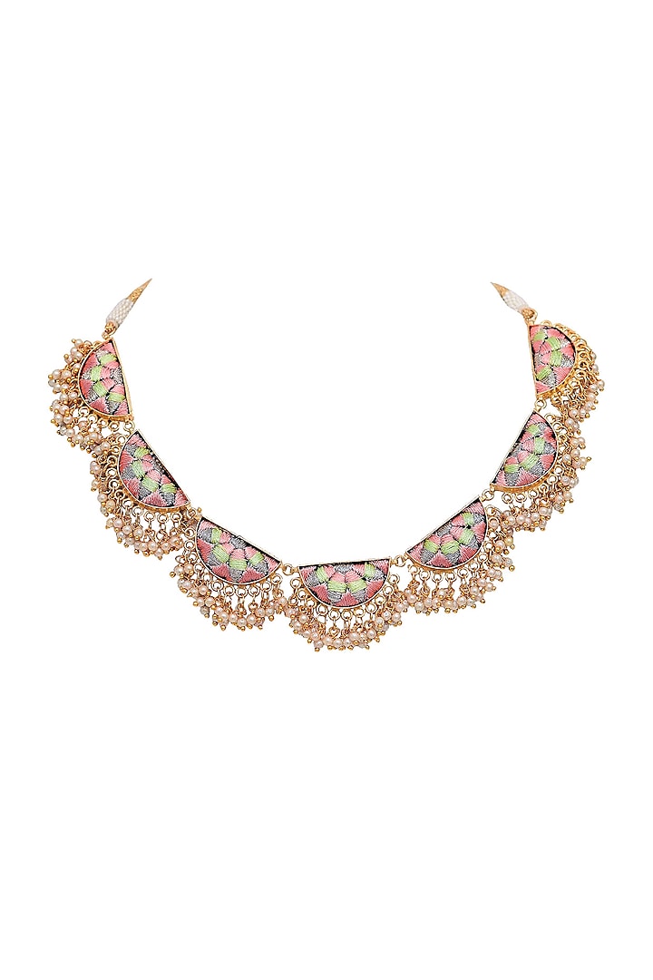 Gold Finish Brass Necklace by Bauble Bazaar